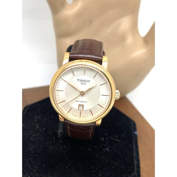 Tissot Women's Watch Swiss Automatic 30mm Rose Gold Brown Leather T1222073603100 - Picture 1 of 13
